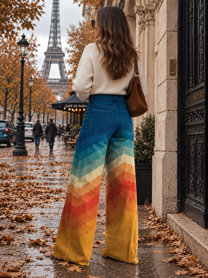 Flavie | Elegant Retro Zigzag Trousers