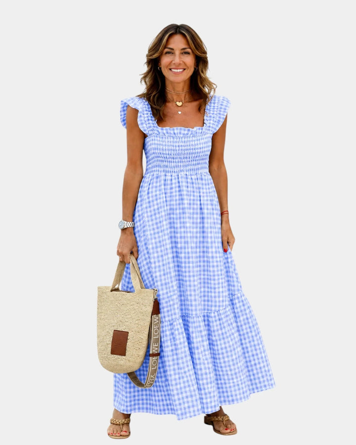 Inaëlle | Vintage Check Maxi Dress