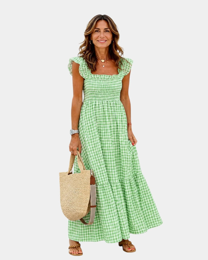 Inaëlle | Vintage Check Maxi Dress