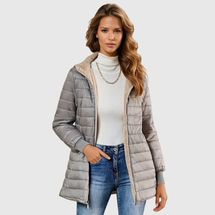 Amandys | Long coat with long sleeves and lining
