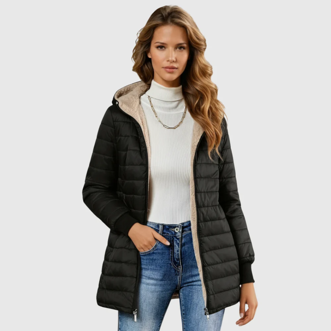 Amandys | Long coat with long sleeves and lining