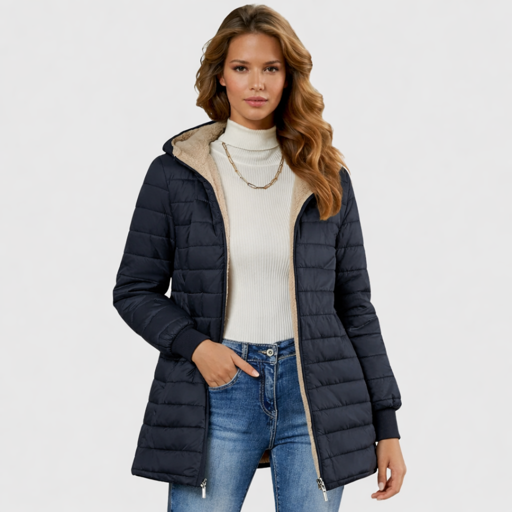 Amandys | Long coat with long sleeves and lining