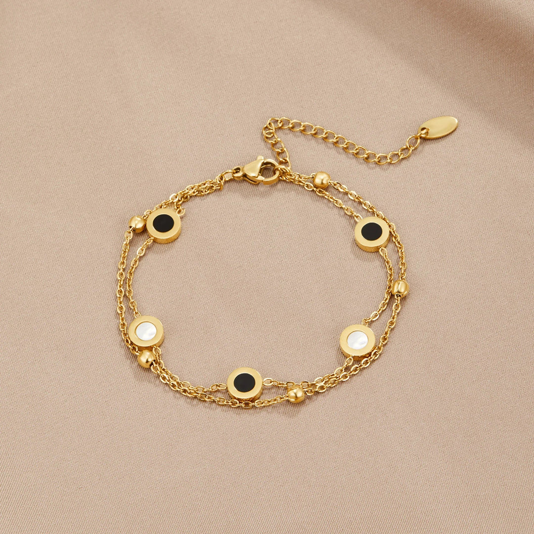 Victory | Onyx and White Stone Bracelet