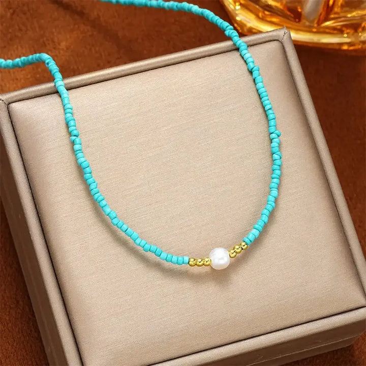 Amélie | Baroque Pearl Necklace in Turquoise