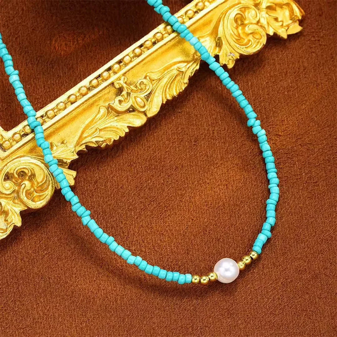 Amélie | Baroque Pearl Necklace in Turquoise