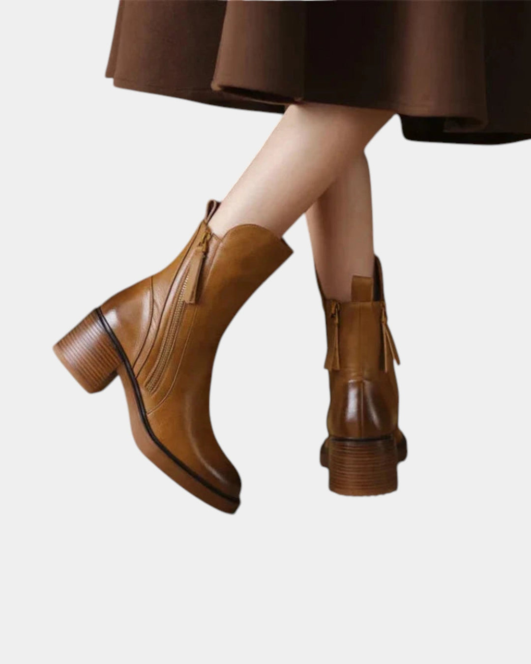 Brélyne | Women's Zip Ankle Boots with Block Heel