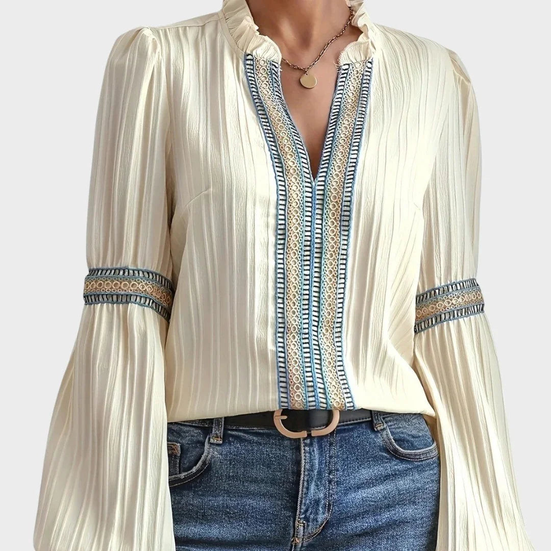 Lola | Vintage Blouse with V-Neck