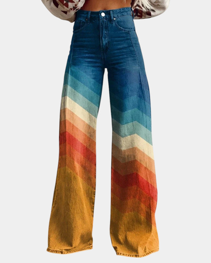 Flavie | Elegant Retro Zigzag Trousers