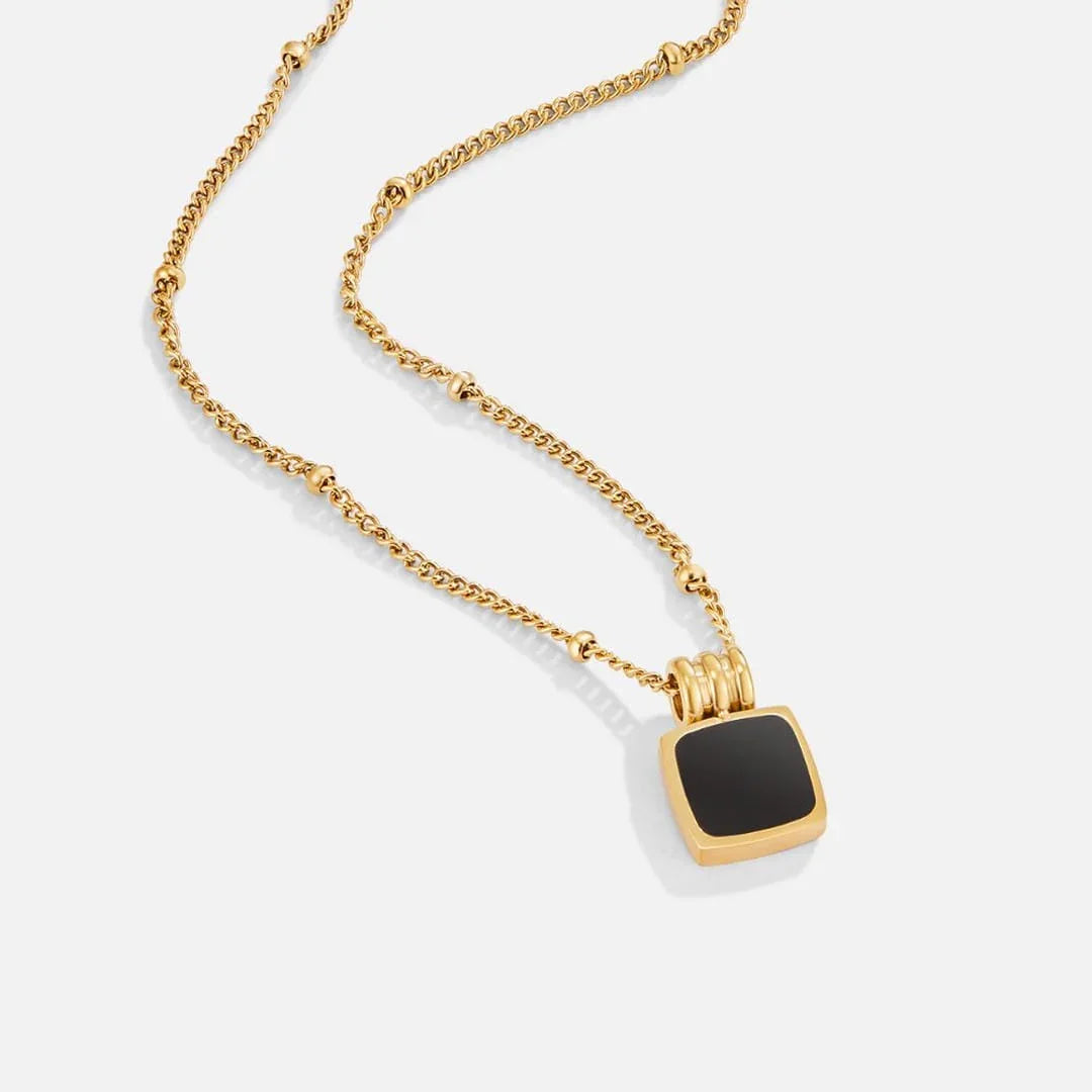 Coralie | Chic Black Midnight Pendant Necklace