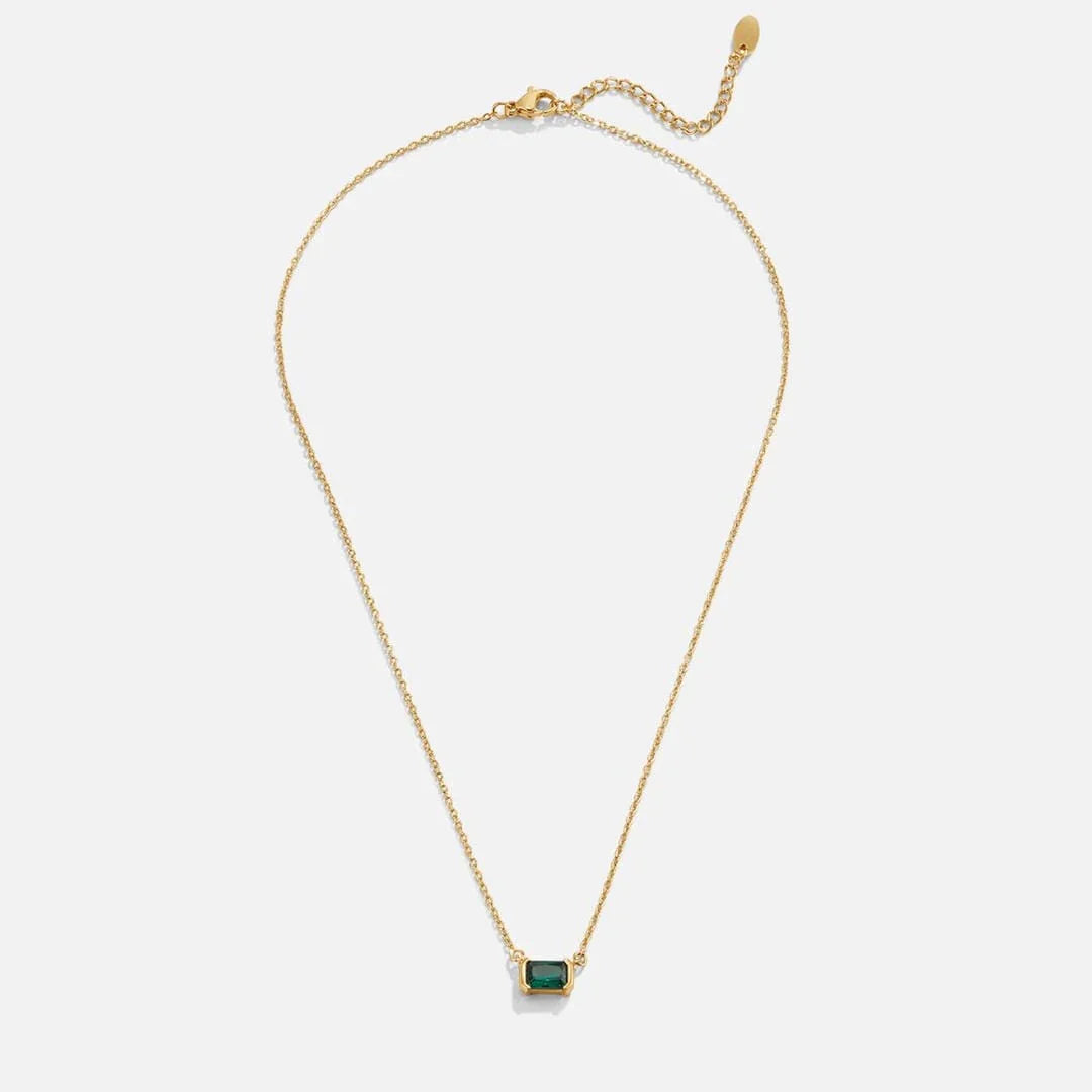 Fleur | Gold-Plated Green Emerald Necklace