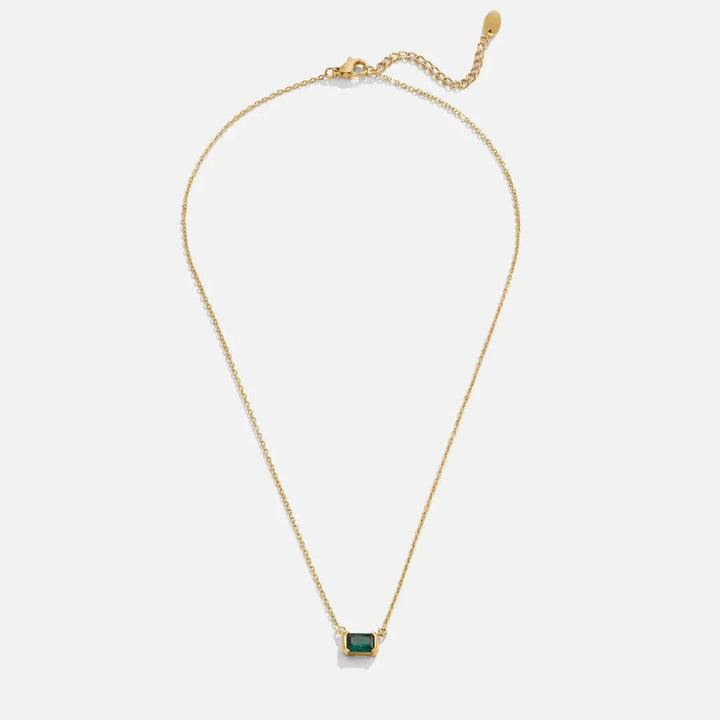 Fleur | Gold-Plated Green Emerald Necklace